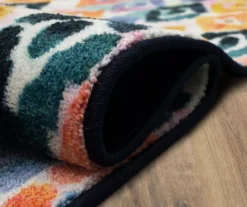 Dark Orange & Navy Watercolor Ikat Area Rug, (2' X 3') -DHP Sales Store 810601197 A8 5 1