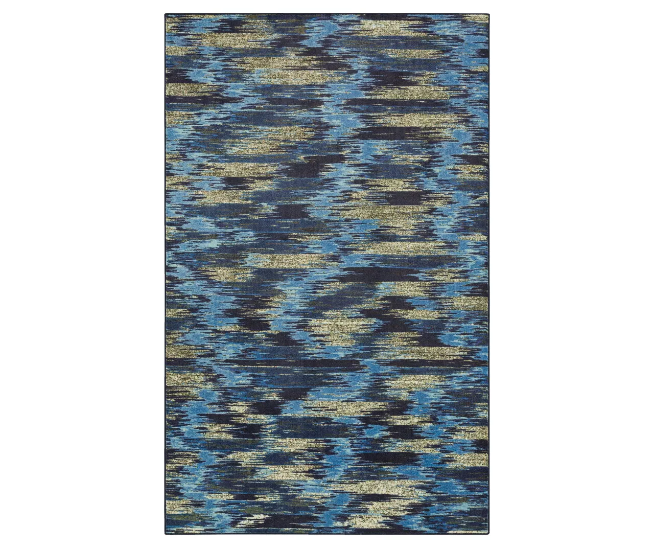 Warrick Navy & Black Abstract Area Rug, (2' X 3') 3 Warrick Navy & Black Abstract Area Rug, (2' X 3')