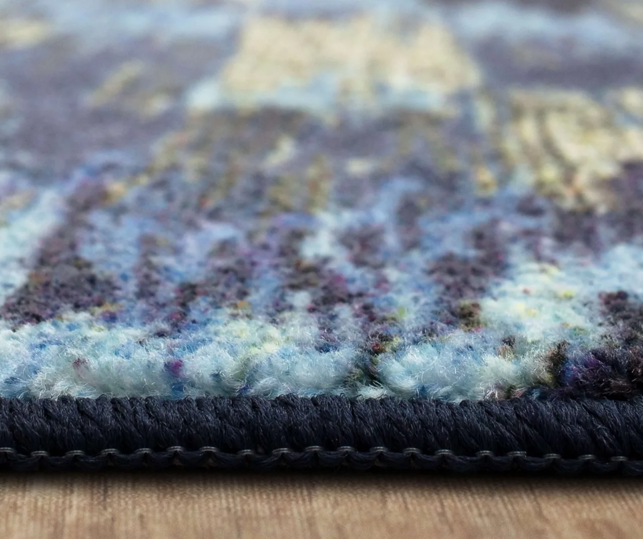 Warrick Navy & Black Abstract Area Rug, (2' X 3') 7 Warrick Navy & Black Abstract Area Rug, (2' X 3') - Image 5