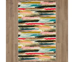 Beige & Multi-Color Brushed Stripe Area Rug -DHP Sales Store 810601254 A0 2