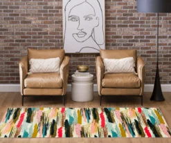 Beige & Multi-Color Brushed Stripe Area Rug -DHP Sales Store 810601255 A0 3