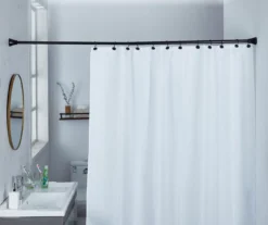 Black Adjustable Shower Rod & Hook Set -DHP Sales Store 810602166 A0 5