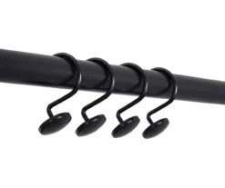 Black Adjustable Shower Rod & Hook Set -DHP Sales Store 810602166 A4 3
