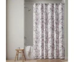 Purple Watercolor Botanical EZ-Up Fabric Shower Curtain -DHP Sales Store 810603337 A0 2 1