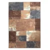 Navy & Brown Illustrated Floral Color Block Area Rug, (5' X 7') 1 Navy & Brown Illustrated Floral Color Block Area Rug, (5' X 7') -DHP Sales Store 810603483 810603484 A0