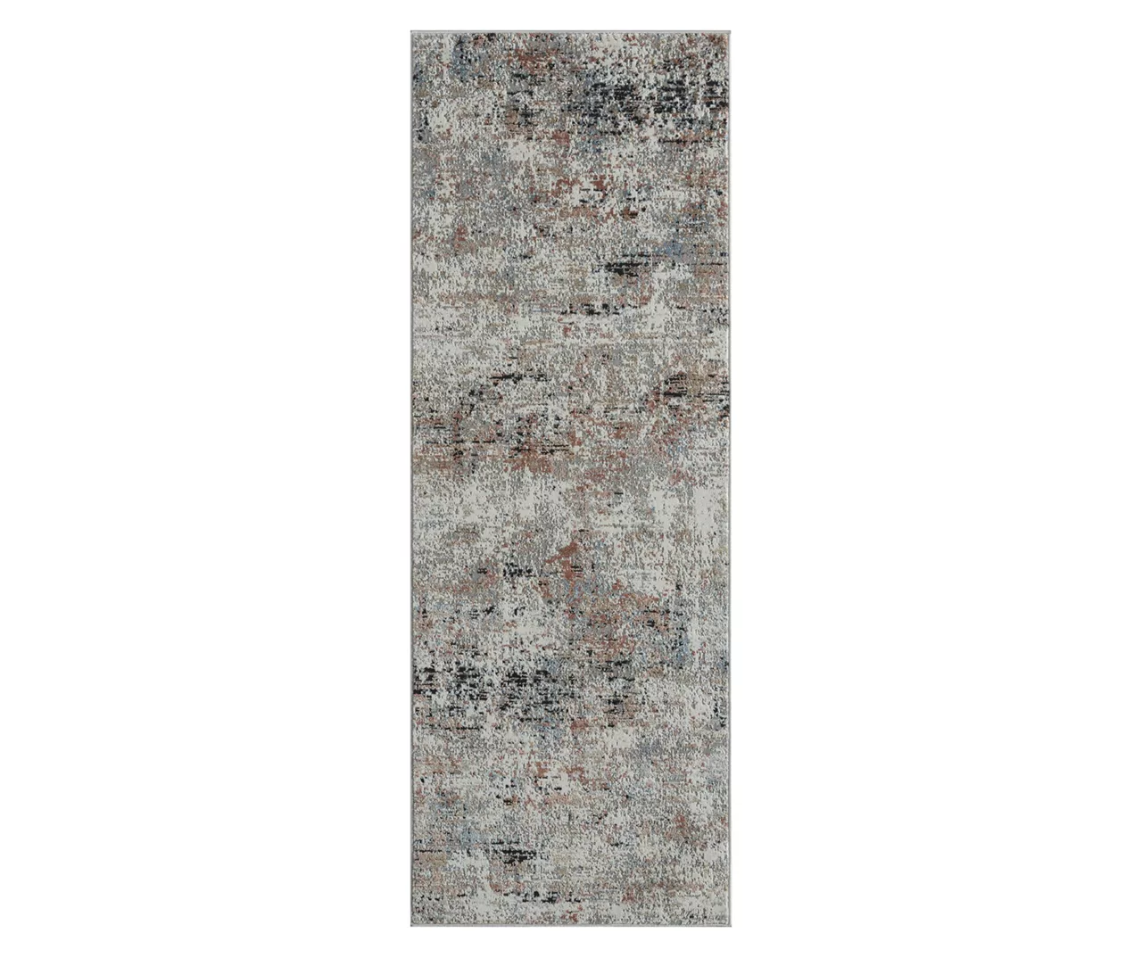 Eternity Crimson & Gray Abstract Runner Rug, (2' X 7') 3 Eternity Crimson & Gray Abstract Runner Rug, (2' X 7')
