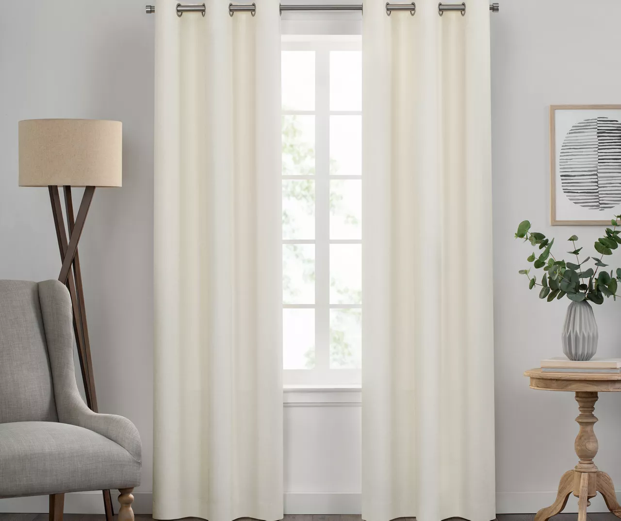 Kendall Ivory Blackout Grommet Curtain Panel, (84") 3 Kendall Ivory Blackout Grommet Curtain Panel, (84")