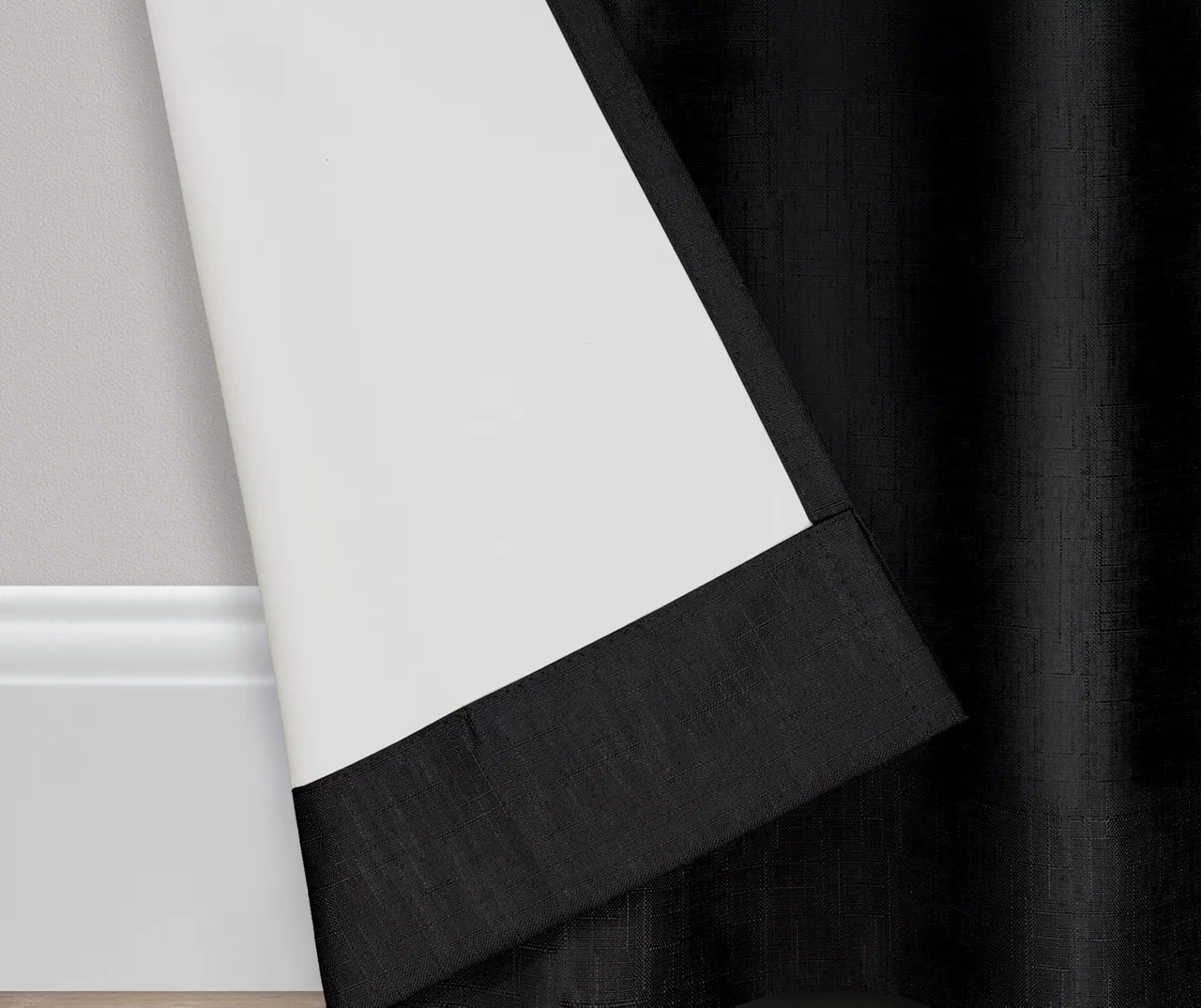 Kendall Black Blackout Grommet Curtain Panel, (63") 8 Kendall Black Blackout Grommet Curtain Panel, (63") - Image 6