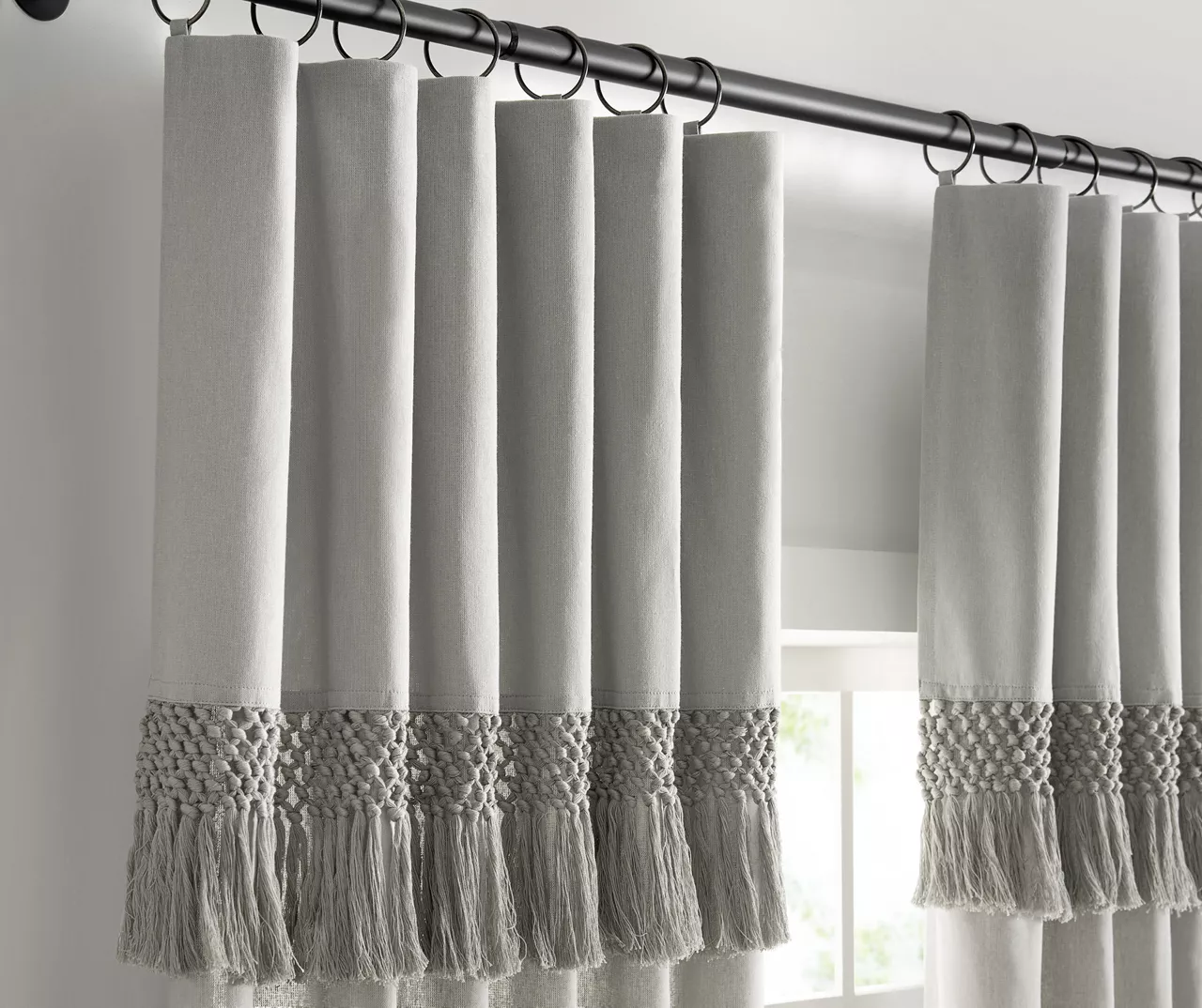 Lucinda Gray Light-Filtering Ring-Top Valance, (84") 7 Lucinda Gray Light-Filtering Ring-Top Valance, (84") - Image 5
