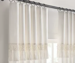Lucinda Ivory Light-Filtering Ring-Top Valance, (63") -DHP Sales Store 810605640 810605641 810605642 810605643 A8 5