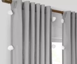 Ardmore Gray Tassel-Accent Light-Filtering Rod Pocket Curtain Panel, (84") 14 Ardmore Gray Tassel-Accent Light-Filtering Rod Pocket Curtain Panel, (84") -DHP Sales Store 810605644 810605645 810605646 810605647 A8 3 4