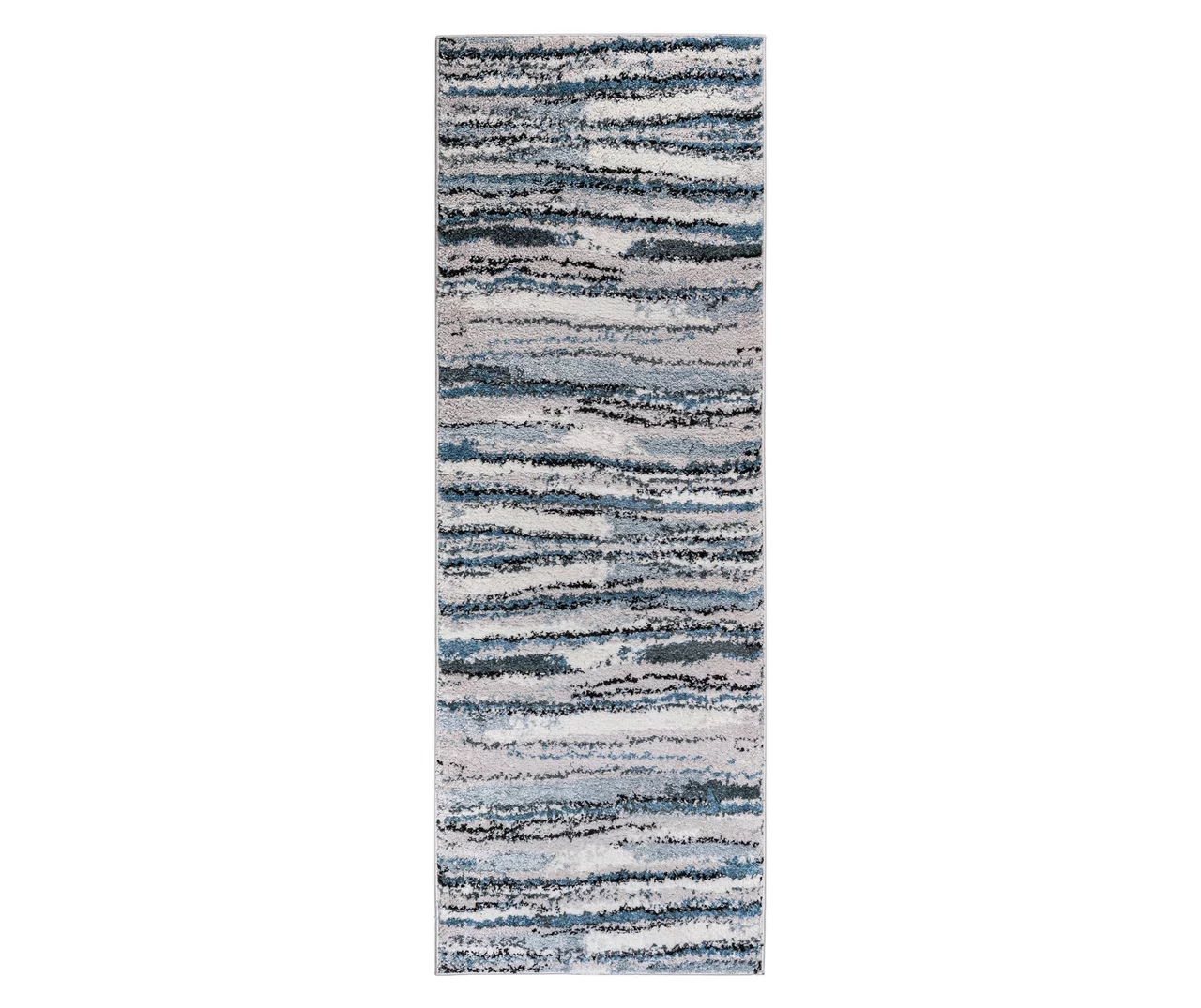 Karly Blue & Gray Watercolor Abstract Stripe Runner Rug, (2.5' X 7.4') 6 Karly Blue & Gray Watercolor Abstract Stripe Runner Rug, (2.5' X 7.4') - Image 4