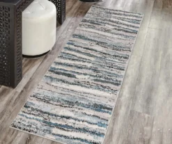 Karly Blue & Gray Watercolor Abstract Stripe Runner Rug, (2.5' X 7.4') 15 Karly Blue & Gray Watercolor Abstract Stripe Runner Rug, (2.5' X 7.4') -DHP Sales Store 810608531 A3 2