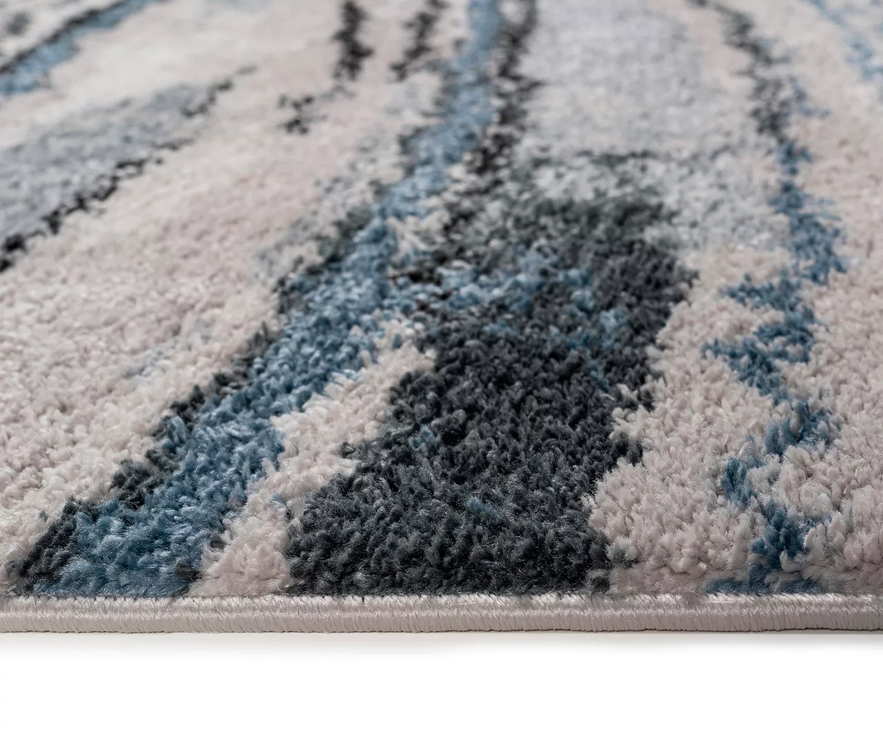 Karly Blue & Gray Watercolor Abstract Stripe Runner Rug, (2.5' X 7.4') 8 Karly Blue & Gray Watercolor Abstract Stripe Runner Rug, (2.5' X 7.4') - Image 6