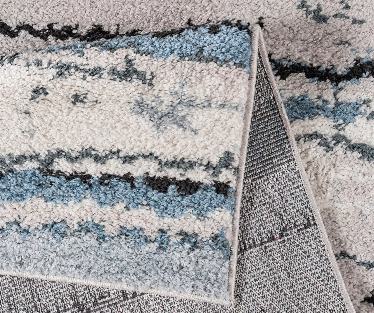 Karly Blue & Gray Watercolor Abstract Stripe Runner Rug, (2.5' X 7.4') 9 Karly Blue & Gray Watercolor Abstract Stripe Runner Rug, (2.5' X 7.4') - Image 7