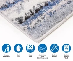 Karly Blue & Gray Watercolor Abstract Stripe Runner Rug, (2.5' X 7.4') 24 Karly Blue & Gray Watercolor Abstract Stripe Runner Rug, (2.5' X 7.4') -DHP Sales Store 810608531 D0 11