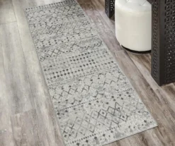 Jessica Light Gray & Cream Moroccan Geo Runner Rug, (2.5' X 7.4') 18 Jessica Light Gray & Cream Moroccan Geo Runner Rug, (2.5' X 7.4') -DHP Sales Store 810608553 A1 3
