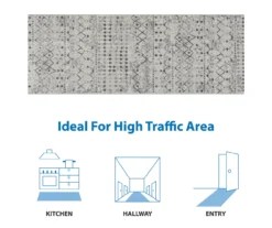 Jessica Light Gray & Cream Moroccan Geo Runner Rug, (2.5' X 7.4') 27 Jessica Light Gray & Cream Moroccan Geo Runner Rug, (2.5' X 7.4') -DHP Sales Store 810608553 B0 13