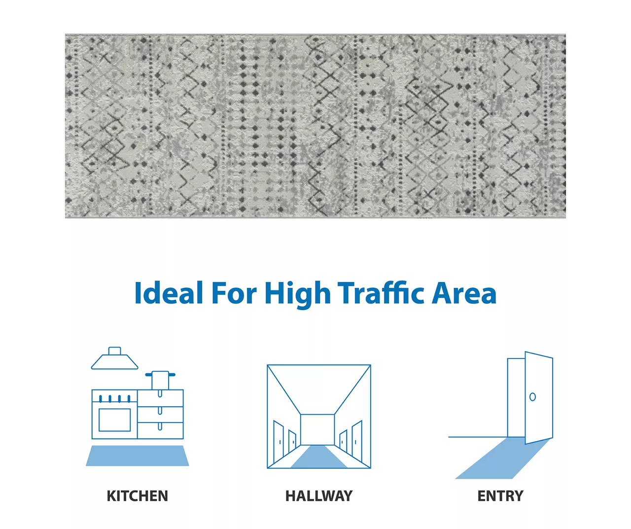 Jessica Light Gray & Cream Moroccan Geo Runner Rug, (2.5' X 7.4') 15 Jessica Light Gray & Cream Moroccan Geo Runner Rug, (2.5' X 7.4') - Image 13