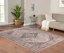 Larissa Orange & Navy Distressed Medallion Area Rug -DHP Sales Store 810608557 810608559 810608560 A1 2