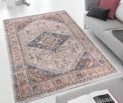 Larissa Orange & Navy Distressed Medallion Area Rug -DHP Sales Store 810608557 810608559 810608560 A1 3