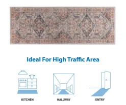 Larissa Orange & Navy Distressed Medallion Area Rug -DHP Sales Store 810608558 B0 13