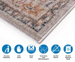 Larissa Orange & Navy Distressed Medallion Area Rug -DHP Sales Store 810608558 D0 12