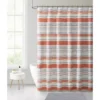Gray & Rust Stripe 14-Piece Shower Curtain & Rug Set 2 Gray & Rust Stripe 14-Piece Shower Curtain & Rug Set -DHP Sales Store 810611905 A0 1