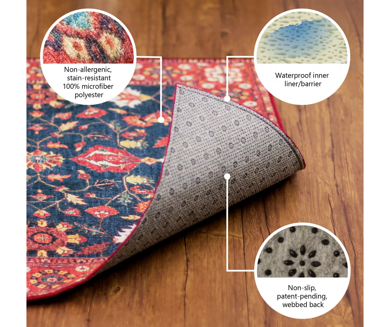 My Magic Carpet Dardon Gray Scallop-Border Washable Runner Rug, (2.5' X 7') 7 My Magic Carpet Dardon Gray Scallop-Border Washable Runner Rug, (2.5' X 7') - Image 5