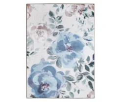 My Magic Carpet Sasha Blue & Cream Floral Washable Area Rug -DHP Sales Store 810615377 A0 1