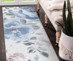 My Magic Carpet Sasha Blue & Cream Floral Washable Runner Rug, (2.5' X 7') 12 My Magic Carpet Sasha Blue & Cream Floral Washable Runner Rug, (2.5' X 7') -DHP Sales Store 810615380 A4 2 1
