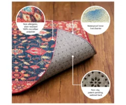 My Magic Carpet Sasha Blue & Cream Floral Washable Runner Rug, (2.5' X 7') 15 My Magic Carpet Sasha Blue & Cream Floral Washable Runner Rug, (2.5' X 7') -DHP Sales Store 810615380 A8 5 1