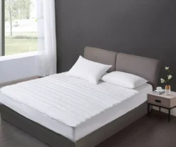 White Microfiber Waterproof Mattress Pad 24 White Microfiber Waterproof Mattress Pad -DHP Sales Store 810617435 A0 1