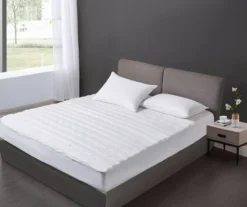 White Microfiber Waterproof Mattress Pad 25 White Microfiber Waterproof Mattress Pad -DHP Sales Store 810617436 A8 3