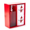 Red & White Snowman 3-Piece Soap Pump & Towel Set