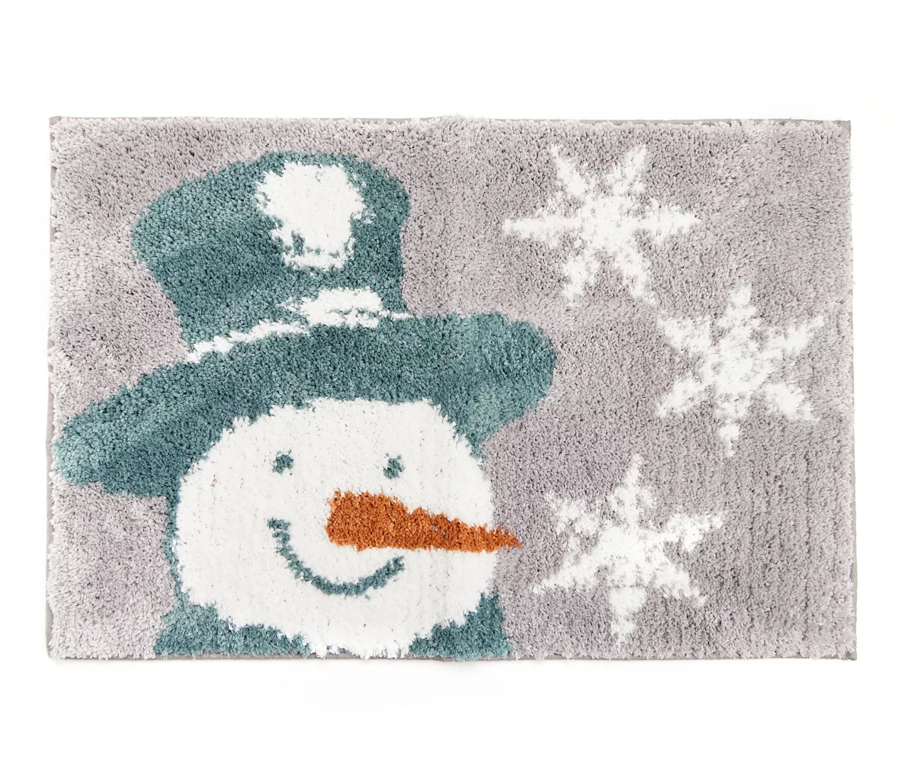 Frosted Forest Gray Snowman Bath Rug 3 Frosted Forest Gray Snowman Bath Rug