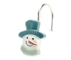 Frosted Forest Gray Snowman 13-Piece Shower Curtain Set 7 Frosted Forest Gray Snowman 13-Piece Shower Curtain Set -DHP Sales Store 810619990 A8 2