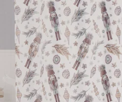 Frosted Forest Gray & Brown Nutcracker 13-Piece Shower Curtain Set