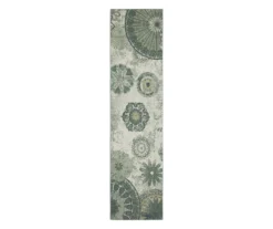 Alexa Gray Medallion Runner Rug, (2' X 8')