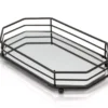 Matte Black 2-Bar Geometric Mirrored Vanity Tray