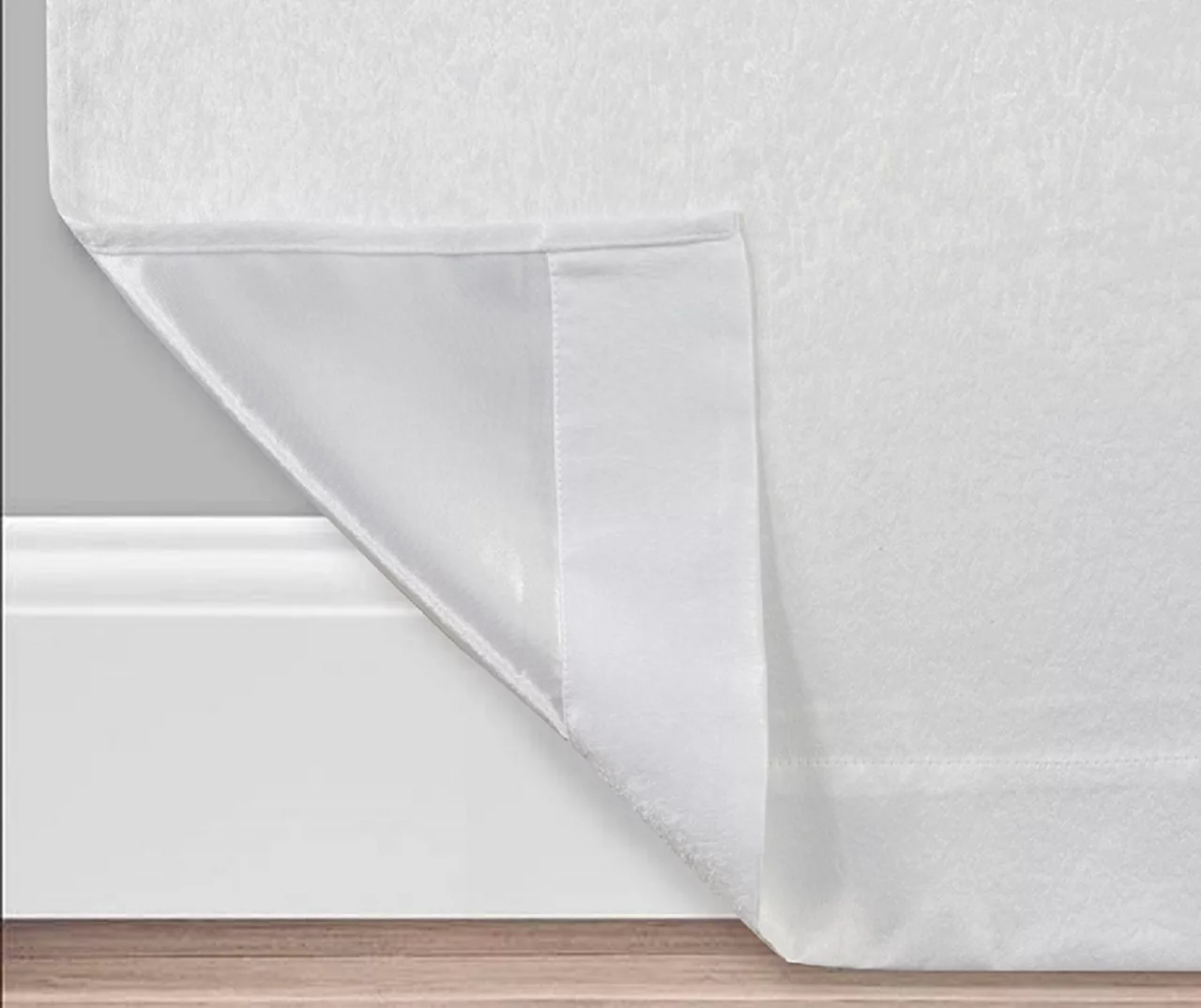 White Velvet Abstract Blackout Grommet Curtain Panel Pair, (63") 5 White Velvet Abstract Blackout Grommet Curtain Panel Pair, (63") - Image 3