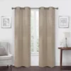 Taupe Velvet Abstract Blackout Grommet Curtain Panel Pair, (84") -DHP Sales Store 810651223 A0 1
