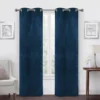 Navy Velvet Abstract Blackout Grommet Curtain Panel Pair, (84") -DHP Sales Store 810651227 A0 1