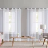 Brooke White Sheer Stripe 4-Piece Curtain Panel Set, (84") 1 Brooke White Sheer Stripe 4-Piece Curtain Panel Set, (84") -DHP Sales Store 810655415 A0 1