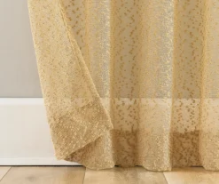 Tinsley Gold Boucle Light-Filtering Rod Pocket Curtain Panel, (84") 11 Tinsley Gold Boucle Light-Filtering Rod Pocket Curtain Panel, (84") -DHP Sales Store 810660793 A0 4
