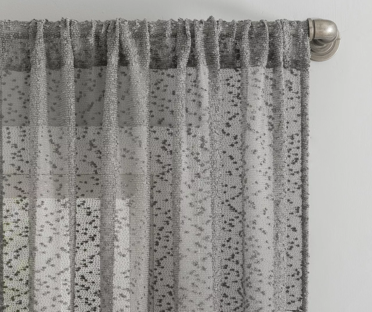 Tinsley Gray Boucle Light-Filtering Rod Pocket Curtain Panel, (84") 5 Tinsley Gray Boucle Light-Filtering Rod Pocket Curtain Panel, (84") - Image 3