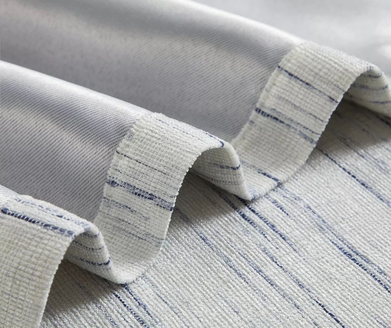 Indigo Stripe Chenille Grommet Curtain Panel Pair With Blackout Lining, (84") 5 Indigo Stripe Chenille Grommet Curtain Panel Pair With Blackout Lining, (84") - Image 3