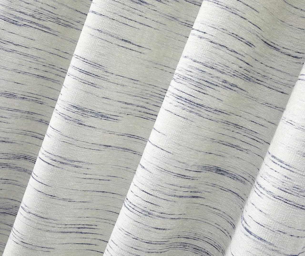 Indigo Stripe Chenille Grommet Curtain Panel Pair With Blackout Lining, (84") 6 Indigo Stripe Chenille Grommet Curtain Panel Pair With Blackout Lining, (84") - Image 4