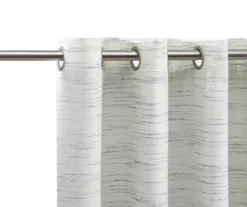 Gray Stripe Chenille Grommet Curtain Panel Pair With Blackout Lining, (84") -DHP Sales Store 810663877 A4 2
