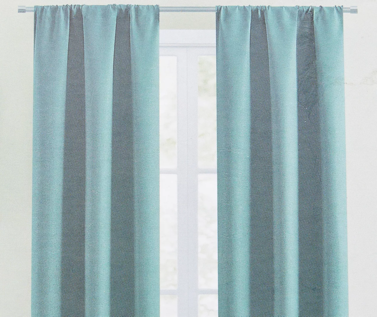 Teal Blackout Rod Pocket Curtain Panel, (84") 4 Teal Blackout Rod Pocket Curtain Panel, (84") - Image 2